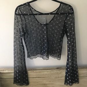 Urban Outfitters Mesh Top with Silver Stars